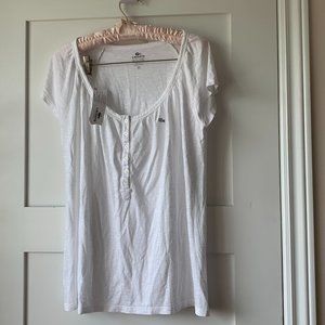 Lacoste White Short Sleeve Tee L